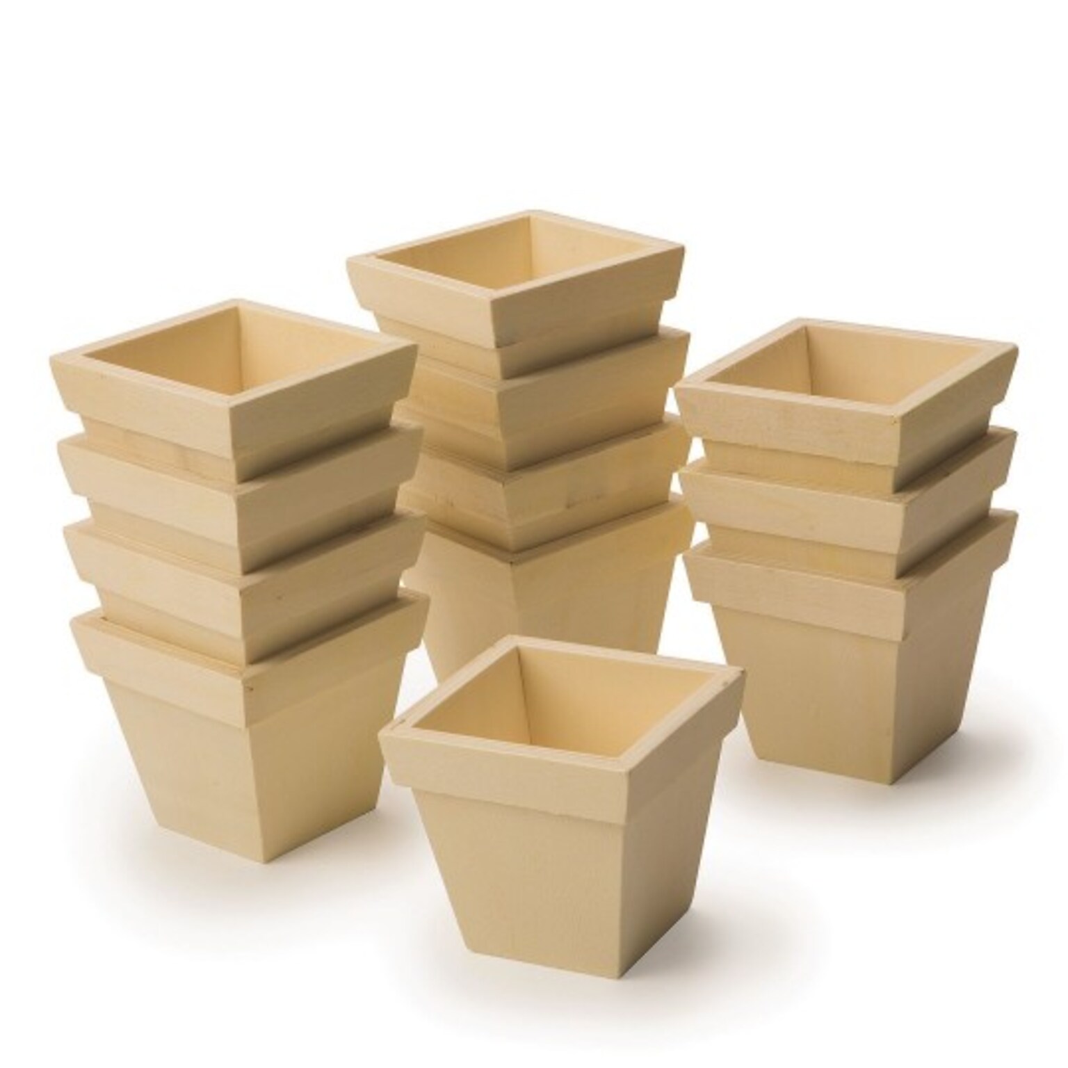 S&S Worldwide Wood Mini Planters, 12/Pack (CF-13247)