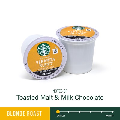 Starbucks Veranda Blend Coffee Keurig K-Cup Pods, Light Roast, 72/Box (220-02161)