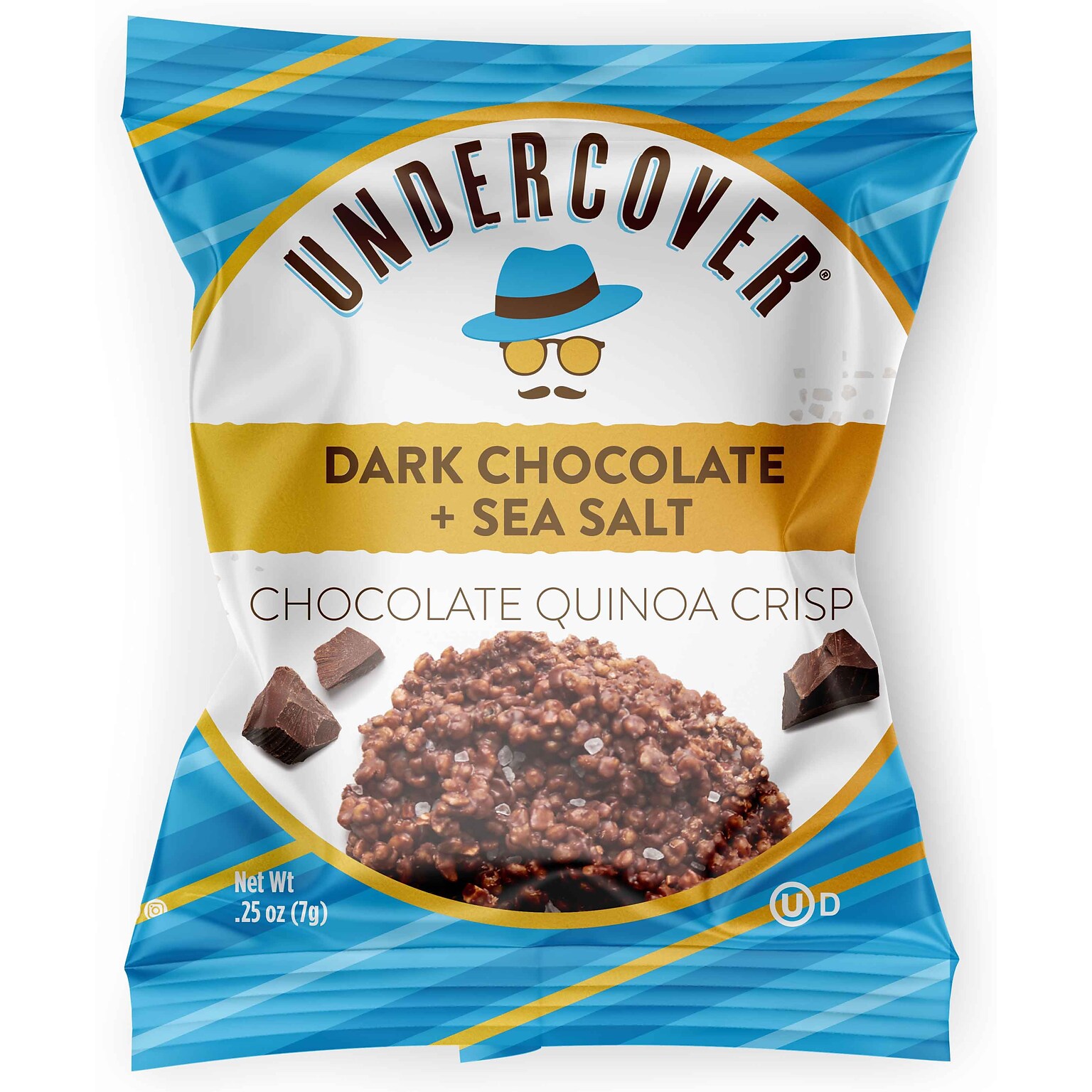 Undercover Snacks Dark Chocolate Sea Salt Crisps, 31.25 oz., 125 Bags/Pack (307-00382)