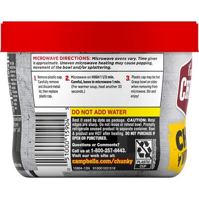 Campbell's Beef and Bean Chili Soup, 15.25 oz., 8/Box (351-00009)