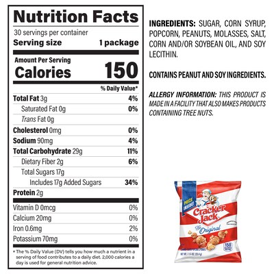 Cracker Jack Caramel Popcorn, 37.5 oz., 30/Box (209-00701)