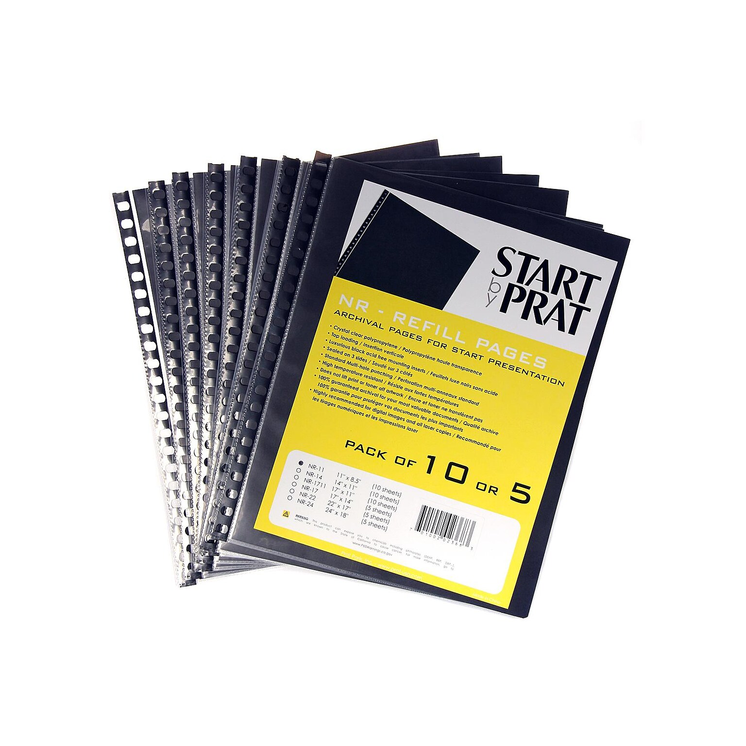 Prat Start Archival Refill Pages, 8 1/2 x 11, 10/Pack (NR11)