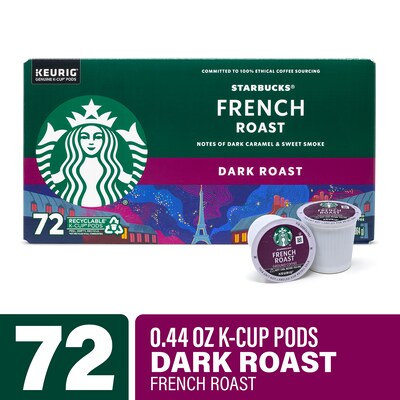 Starbucks French Roast Coffee Keurig K-Cup Pods, Dark Roast, 72/Box (220-02159)