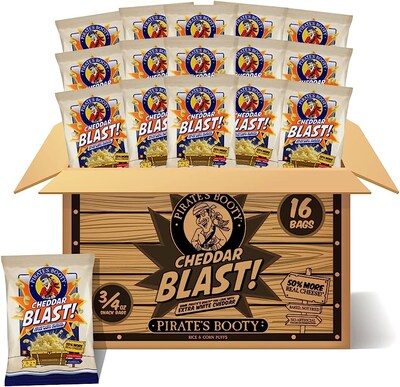 Pirates Booty Cheddar Blast, .75oz, 16/Box (324-00002)