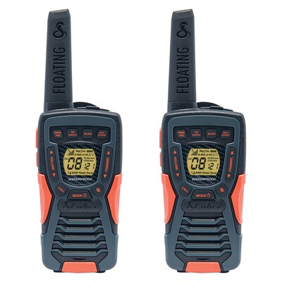 Cobra FLT Floating Waterproof 37-Mile Range 2-Way Radios, Multicolored, 2/Pack (ACXT1035R FLT)