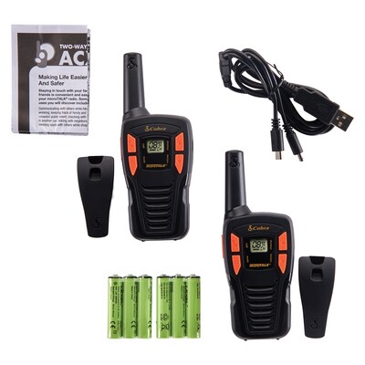 Cobra 16-Mile Range FRS 2-Way Radios, Black, 3/Pack (ACXT145-3)