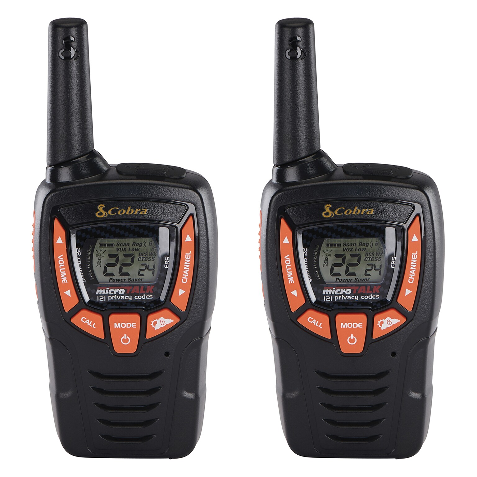 Cobra Weather-Resistant 25-Mile Range 2-Way Radio, Black, 2/Pack (ACXT345)