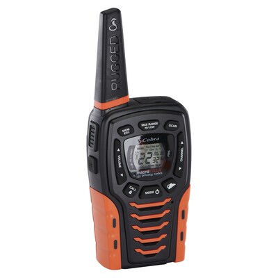 Cobra Waterproof 35-Mile Range 2-Way Radio, Black, 2/Pack (ACXT645)