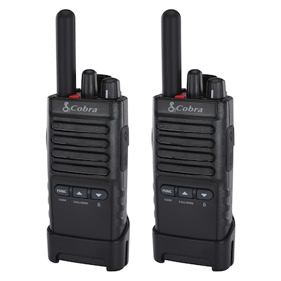 Cobra Pro Business 42-Mile Range FRS 2-Way Radios with Surveillance Headset, Black, 2-Pack (PX652)