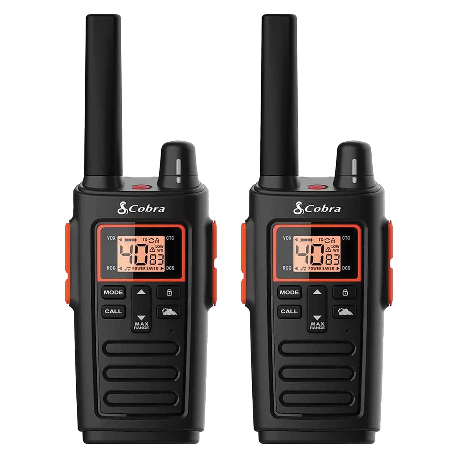 Cobra Weather-Resistant 32-Mile Range 2-Way Radio, Black, 2/Pack (RX380)