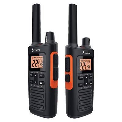 Cobra 38-Mile Range Waterproof 2-Way Radios, Black, 2-Pack (RX680)