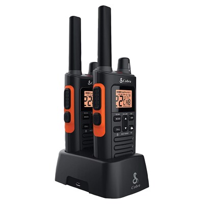 Cobra 38-Mile Range Waterproof 2-Way Radios, Black, 2-Pack (RX680)