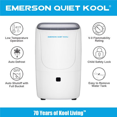 Emerson Quiet Kool High Efficiency 40-Pint SMART Dehumidifier Wi-Fi and Voice Control (EAD40SE1T)