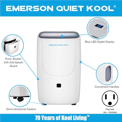 Emerson Quiet Kool 50-Pint Dehumidifier (EAD50E1T)