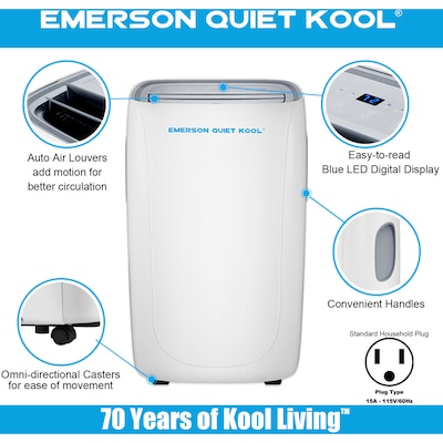 Emerson Quiet Kool SMART Portable Air Conditioner with Remote, Wi-Fi Enabled (EAPC14RSD1)