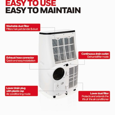 Honeywell 12,000 BTU Portable Air Conditioner Dehumidifier & Fan (HJ2CESWK8)