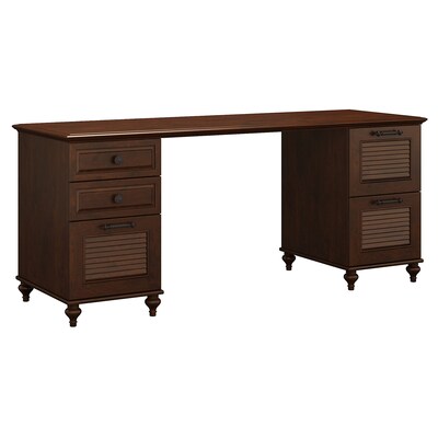 Office by kathy ireland® Volcano Dusk Double Pedestal Desk, Coastal Cherry (ALA006CC)