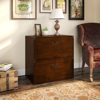 Office by kathy ireland® Ironworks Lateral File Cabinet, Coastal Cherry (KI50204-03)