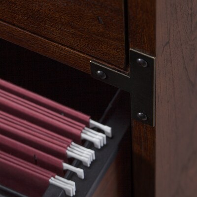Office by kathy ireland® Ironworks Lateral File Cabinet, Coastal Cherry (KI50204-03)