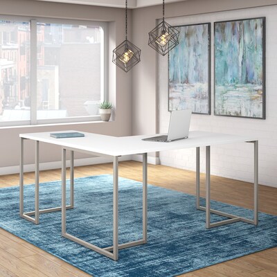 Office by kathy ireland® Method 60W L Shaped Desk with 30W Return, White (MTH004WH)