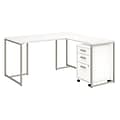 Bush Business Furniture Method 60W L Shaped Desk with Return and Mobile File Cabinet, White (MTH005