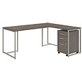 Office by kathy ireland® Method 72W L Shaped Desk with 30W Return and Mobile File Cabinet, Cocoa (MTH018COSU)