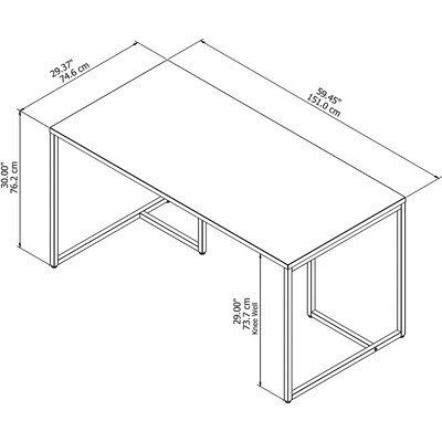 Bush Business Furniture Method 60"W Table Desk, White (KI70201K)