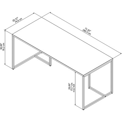 Bush Business Furniture Method 72"W Table Desk, White (KI70207K)