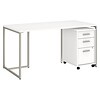 Office by kathy ireland® Method 60W Table Desk with 3 Drawer Mobile File Cabinet, White (MTH001WHSU)