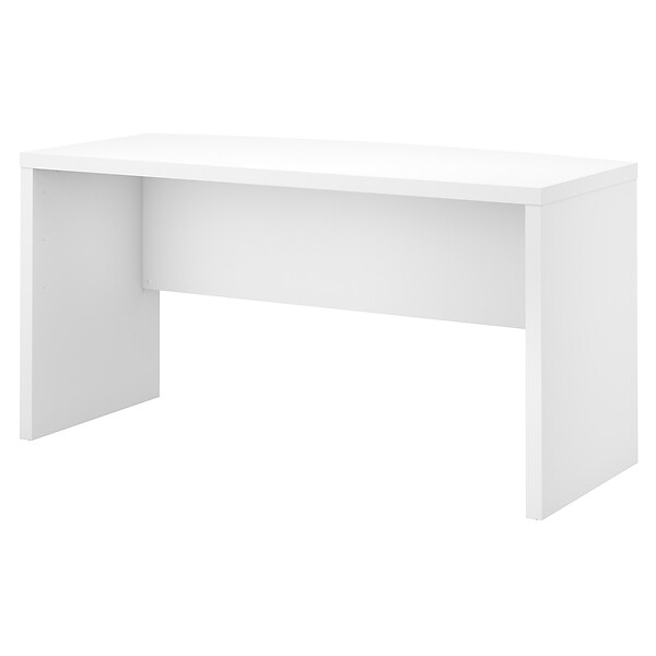 Office by kathy ireland® Echo 60W Bow Front Desk, Pure White/Pure White (KI60105-03)