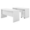 Office by kathy ireland® Echo Bow Front Desk and Credenza with Mobile File Cabinet, Pure White/Pure