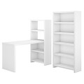 Office by kathy ireland® Echo Bookcase Desk with Storage, Pure White/Pure White (ECH020PW)