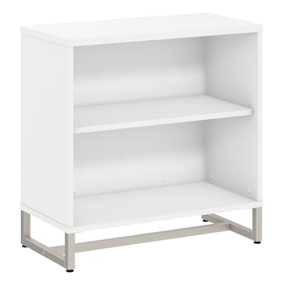 Bush Business Furniture Method 2 Shelf Bookcase Cabinet, White (KI70205)