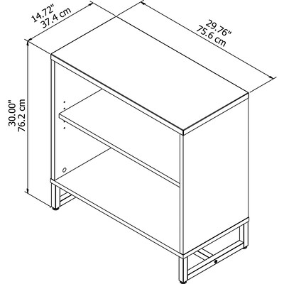 Bush Business Furniture Method 2 Shelf Bookcase Cabinet, White (KI70205)