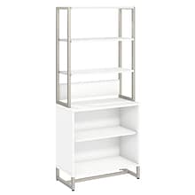 Bush Business Furniture Method Bookcase with Hutch, White (MTH013WH)