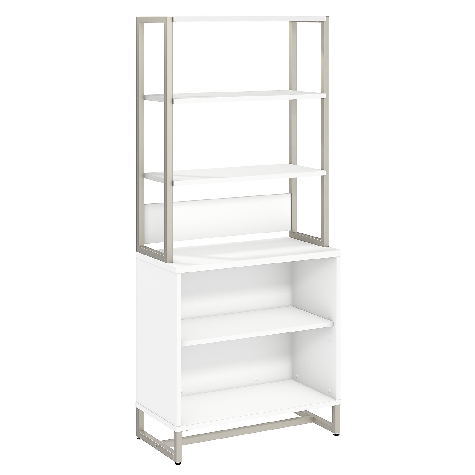 Bush Business Furniture Method Bookcase with Hutch, White (MTH013WH)