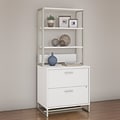Office by kathy ireland® Method Lateral File Cabinet with Hutch, White (MTH012WHSU)