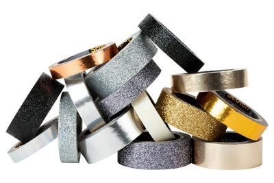 Scotch Washi Glitter Metallic Washi Tape, Multicolor, 15 Rolls/P ack (C1017-15-P6)