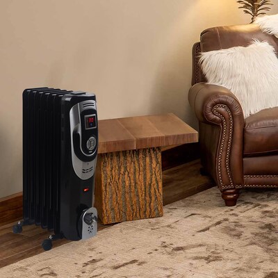 Optimus 1500 Watt 4710 BTU Portable Radiator Electric Heater, Black (936109383M)