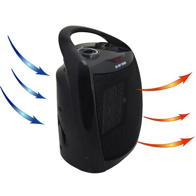 Vie Air 1500 Watt 4710 BTU Portable Ceramic Electric Heater, Black (936100347M)