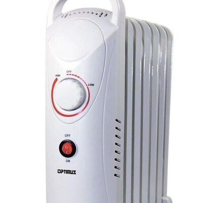 Optimus 700 Watt 2198 BTU Portable Radiator Electric Heater, White (93690001M)