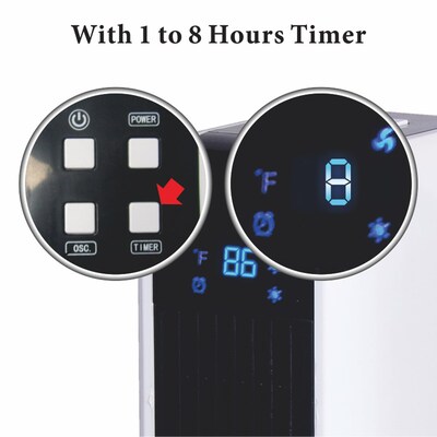 Optimus 1500 Watt 4710 BTU Portable Ceramic Tower Electric Heater, White (936109272M)