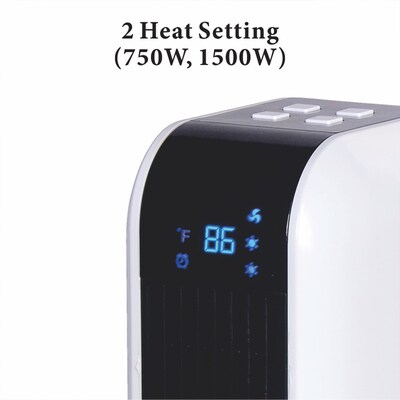 Optimus 1500 Watt 4710 BTU Portable Ceramic Tower Electric Heater, White (936109272M)