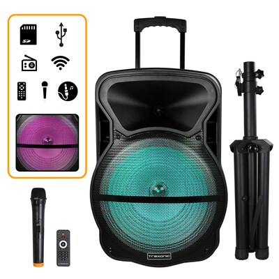 Trexonic Wireless Bluetooth 15" Portable Party Speaker, Black (93695833M)