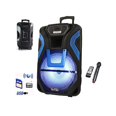 beFree Sound Wireless Bluetooth 15" Portable Party Speaker, Black (93697278M)