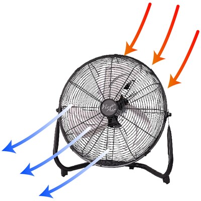 Vie Air 14” Industrial Floor Fan 3 Speed, Black (93696353M)