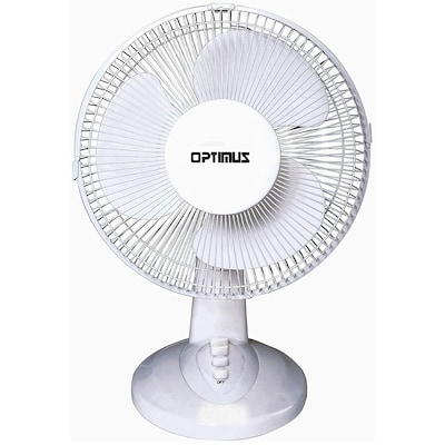 Optimus 12” Oscillating Table Fan 3 Speed, Black (93678868M)