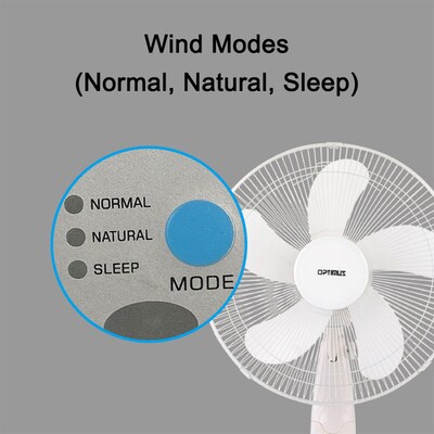 Optimus 16” Oscillating Stand Fan 3 Speed, White (93678901M)