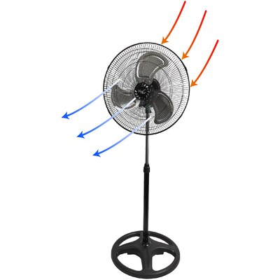 Vie Air 18” Oscillating Industrial Stand Fan 3 Speed, Black (93696356M)