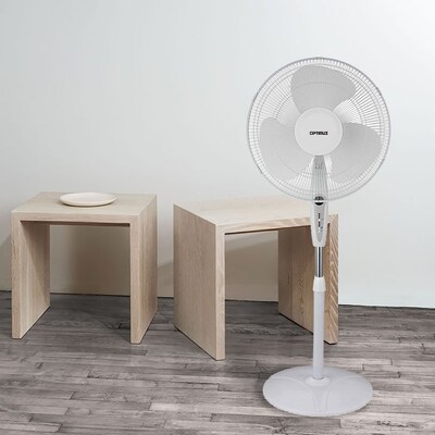 Optimus 16” Oscillating Stand Fan 3 Speed, White (93688714M)